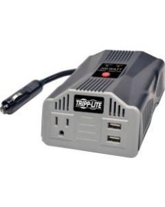 Tripp Lite Ultra-Compact Car Inverter 200W 12V DC to 120V AC 2 USB Charging Ports 1 Outlet - Input Voltage: 12 V DC - Output Voltage: 120 V AC, 5 V DC - Continuous Power: 200 W"