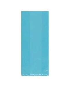 Amscan Small Plastic Treat Bags, 9-1/2inH x 4inW x 2-1/4inD, Caribbean Blue, Pack Of 125 Bags