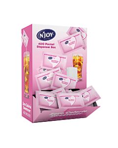 nJoy Saccharine Packets With Dispenser, Pink, Box Of 400