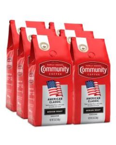 Community Coffee Arabica Ground Coffee, American Classic, 12 Oz Per Bag, Carton Of 6 Bags