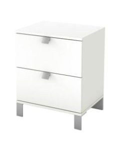 South Shore Spark 2-Drawer Nightstand, 23inH x 19-1/2inW x 17inD, Pure White