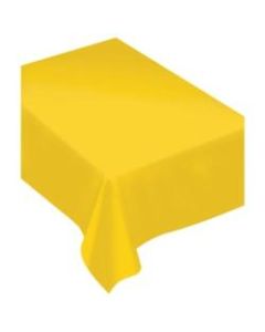 Amscan Rectangular Fabric Table Covers, 60in x 80in, Yellow Sunshine, Pack Of 2 Table Covers