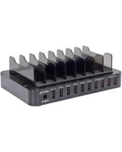 Manhattan 10-Port USB Charging Station - Docking - Tablet, Mobile Phone, Digital Camera, Smartphone - Charging Capability - 10 x USB