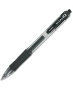 Zebra Sarasa Gel Ink Retractable Pens, Medium Point, 0.7 mm, Clear Barrel, Black Ink, Pack Of 12