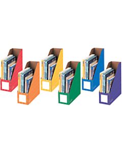 Bankers Box Magazine Holders, 11inH x 12 1/4inW x 4inD, Assorted Colors, Pack Of 6