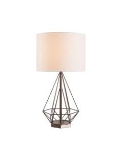 Kenroy Home Pyramid Table Lamp, 29inH, Cream Shade/Vintage Copper Base