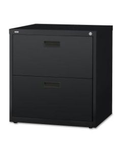 Lorell 30inW Lateral 2-Drawer File Cabinet, Metal, Black