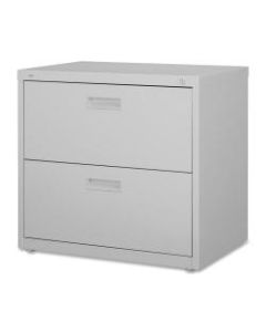 Lorell 30inW Lateral 2-Drawer File Cabinet, Metal, Light Gray