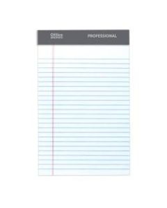 Office Depot Brand Professional Perforated Pads, 5in x 8in, Narrow Ruled, 50 Sheets Per Pad, White, Pack Of 8 Pads
