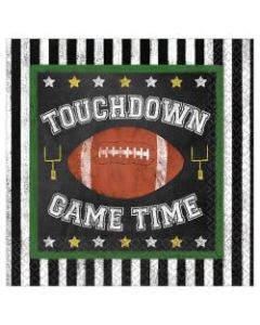 Amscan Football Game Time Beverage Paper Napkins, 5in x 5in, 36 Per Pack, Set Of 3 Packs