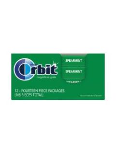 Orbit Gum, Spearmint, 0.95 Oz, Box Of 12