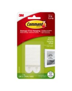 Command Medium Picture Hanging Strips, 2 3/4in, White, Pack Of 4 Sets