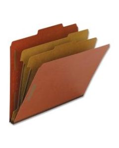 Nature Saver Classification Folders, Letter Size, 2 Partitions, 100% Recycled, Redrope, Box Of 10