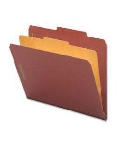 Nature Saver Classification Folders, Legal Size, 1 Partition, 100% Recycled, Red, Box Of 10