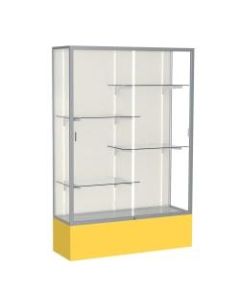 Waddell Spirit 4-Shelf Floor Display Case, 72inH x 48inW x 16inD, Goldenrod Base/Satin Finish