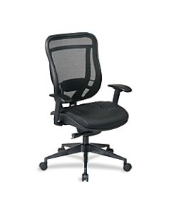 Office Star Space 818A Executive Bonded Leather High-Back Chair, Black/Gunmetal