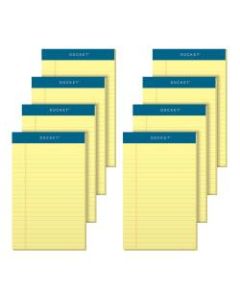 TOPS Docket Writing Tablet, 5in x 8in, Legal Ruled, 50 Sheets, Canary, Pack Of 8 Pads