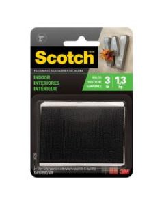 Scotch Recloseable Fasteners, Black, 2in x 3in Strips, Pack Of 3