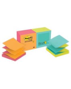 Post-it Pop-up Notes, 3in x 3in, Cape Town Color Collection, Pack Of 12 Pads