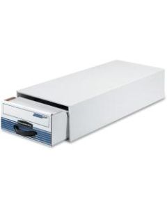Bankers Box Steel Plus Plastic Storage Drawer, 6 1/2in x 10 1/2in x 25 5/16in, White/Blue