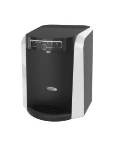 Oasis Aquarius Plumbed Hot/Cold Countertop Water Cooler, 16 15/16inH x 13 1/4inW x 14 1/2inD, Black/Silver