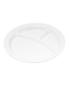 Carlisle Narrow-Rim 3-Compartment Plates, 9in, White, Pack Of 48