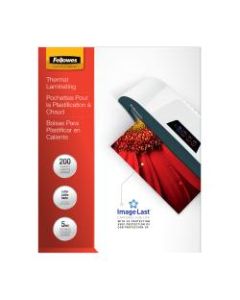 Fellowes Thermal Laminating Pouches, 9in x 11-1/2in, Clear, Pack of 200 Pouches