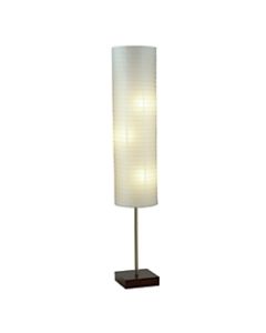 Adesso Gyoza Floor Lamp, 67inH, Walnut/White