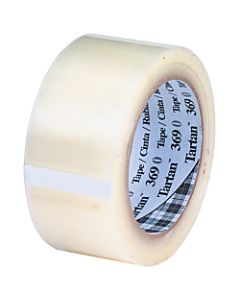 3M Tartan 369 Carton Sealing Tape, 2in x 110 Yd., Clear, Case Of 36