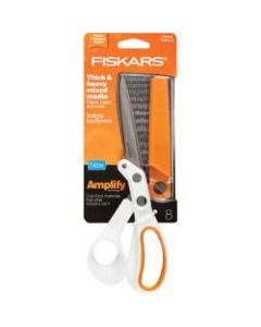 Fiskars Amplify Mixed Media Shears - 8in Overall Length - Stainless Steel - White - 1 Each