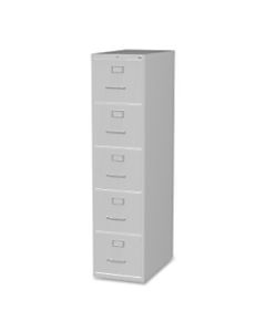 Lorell Fortress 26-1/2inD Vertical 5-Drawer Letter-Size File Cabinet, Metal, Light Gray