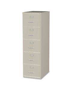Lorell Fortress 26-1/2inD Vertical 5-Drawer Legal-Size File Cabinet, Metal, Putty