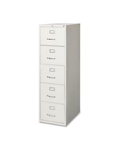Lorell Fortress 26-1/2inD Vertical 5-Drawer Legal-Size File Cabinet, Metal, Light Gray