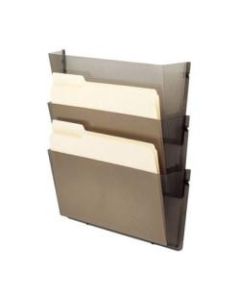 Deflect-O Unbreakable DocuPocket Wall Files, 6-1/2inH x 14-1/2inW x 3inD, Smoke, Pack Of 3 Wall Files
