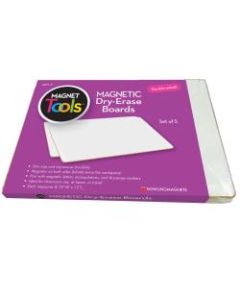 Dowling Magnets Unframed Dry-Erase Whiteboards, 9in x 12in x 1/8in, White, Pack Of 5