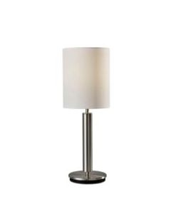 Adesso Hollywood Table Lamp, 27inH, Ivory Shade/Brushed Steel Base