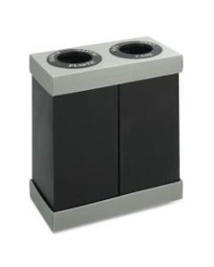 Safco At-Your-Disposal Recycling Center Double, 33inH x 31inW x 16inD, 28-Gallon, Black