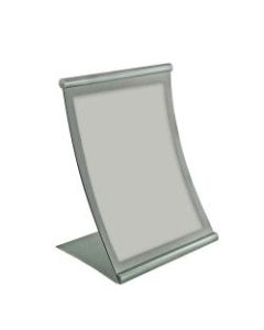 Azar Displays Curved Metal-Frame Sign Holder, 14in x 8 1/2in, Silver