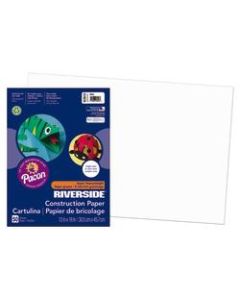 Riverside Groundwood Construction Paper, 100% Recycled, 12in x 18in, White, Pack Of 50