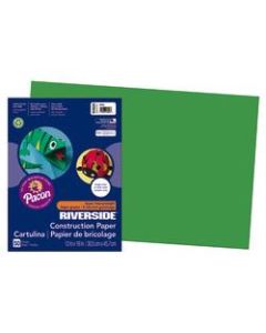 Riverside Groundwood Construction Paper, 100% Recycled, 12in x 18in, Green, Pack Of 50