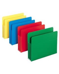 Smead Poly Expanding File Pockets, 3 1/2in Expansion, Assorted Colors (No Color Choice), Pack Of 4