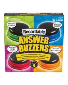 Learning Resources Recordable Answer Buzzers - Theme/Subject: Learning - Skill Learning: Sound, Game - 4 Pieces - 3+ - 4 / Pack