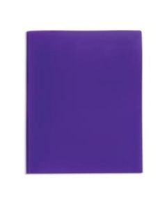 Office Depot Brand 2-Pocket Poly Folder with Prongs, Letter Size, Purple