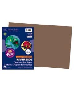 Riverside Groundwood Construction Paper, 100% Recycled, 12in x 18in, Brown, Pack Of 50