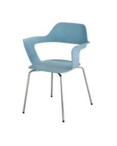 Safco Bandi Shell Stacking Chairs, Blue/Silver, Set Of 2