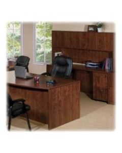 Lorell Essentials Series Corner Credenza Shell Desk, Left, 66inW, Cherry