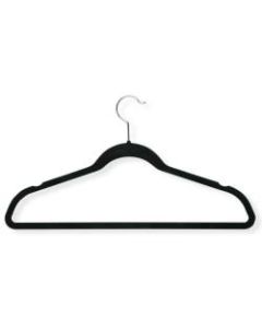 Honey-Can-Do Velvet-Touch Suit Hangers, 9 1/2inH x 1/4inW x 17 3/4inD, Black, Pack Of 20