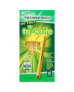 Ticonderoga Tri-Write Beginners Pencils, #2 Lead, Soft, Pack of 36