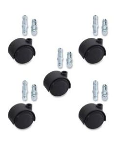 Lorell Premium Dual Soft Wheel Casters Set, Black, Set Of 5