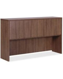 Lorell Essentials Hutch With Doors, 72inW, Walnut